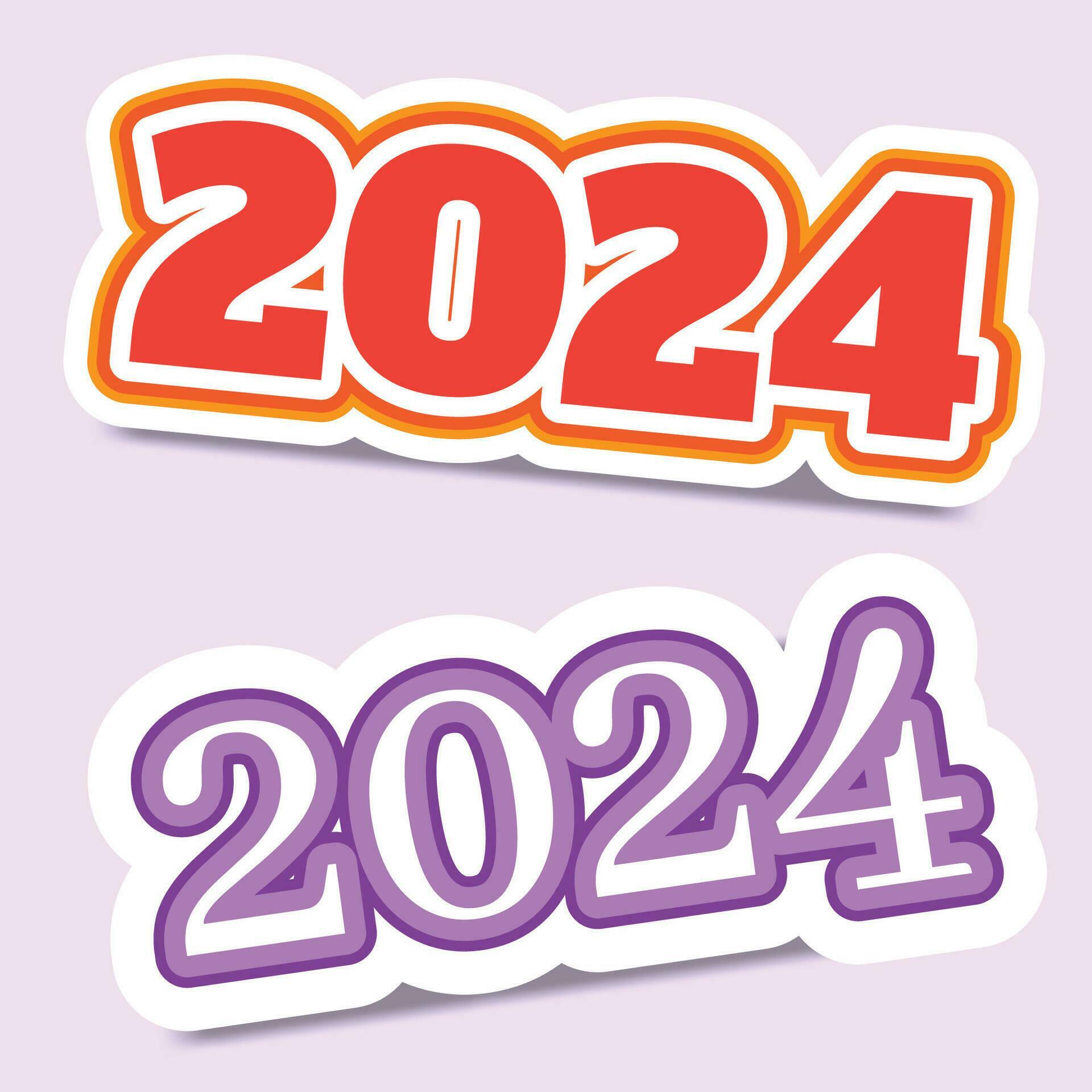 Vector 2024 Sticker set collection 36274875 Vector Art at Vecteezy