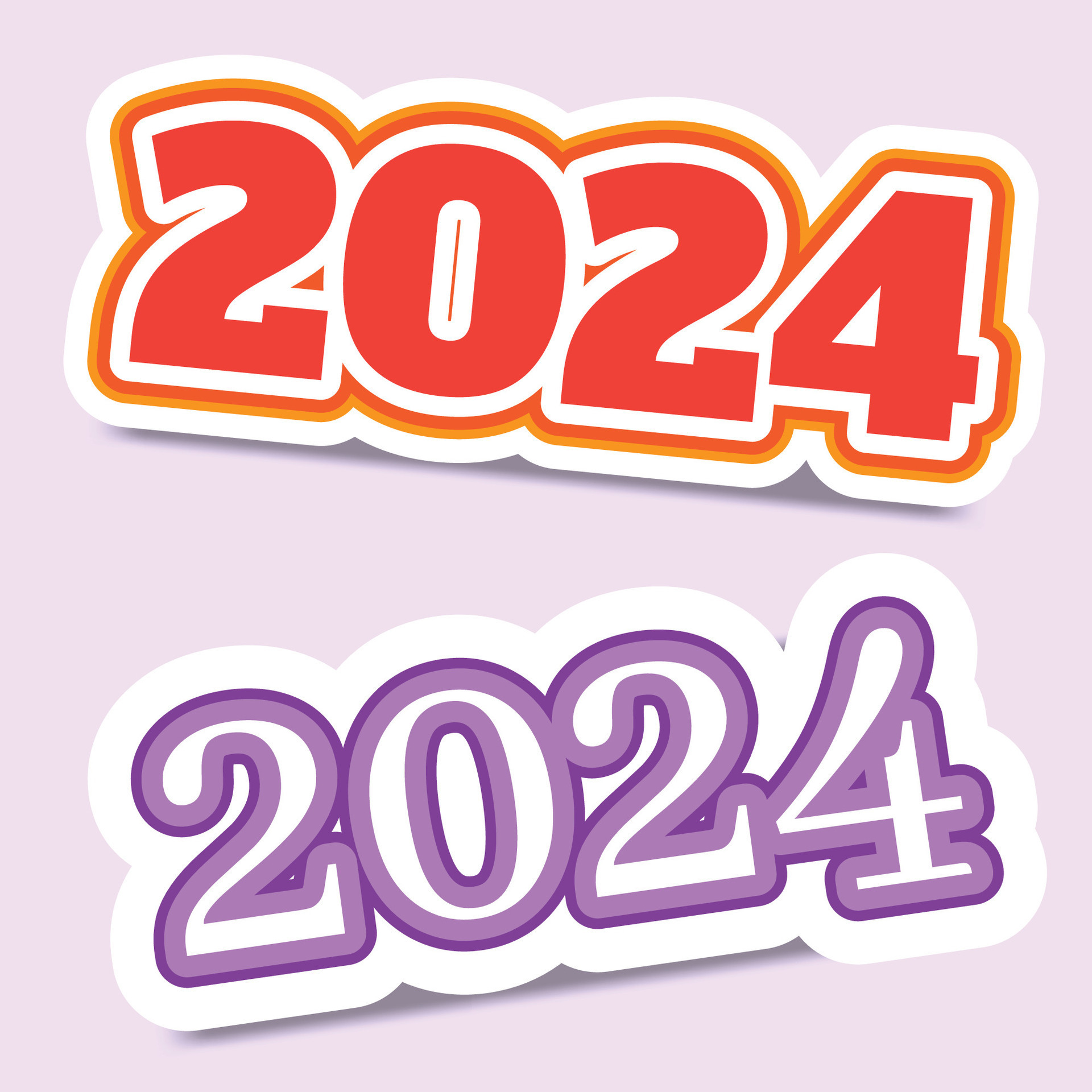 Vector 2024 Sticker set collection 36274875 Vector Art at Vecteezy