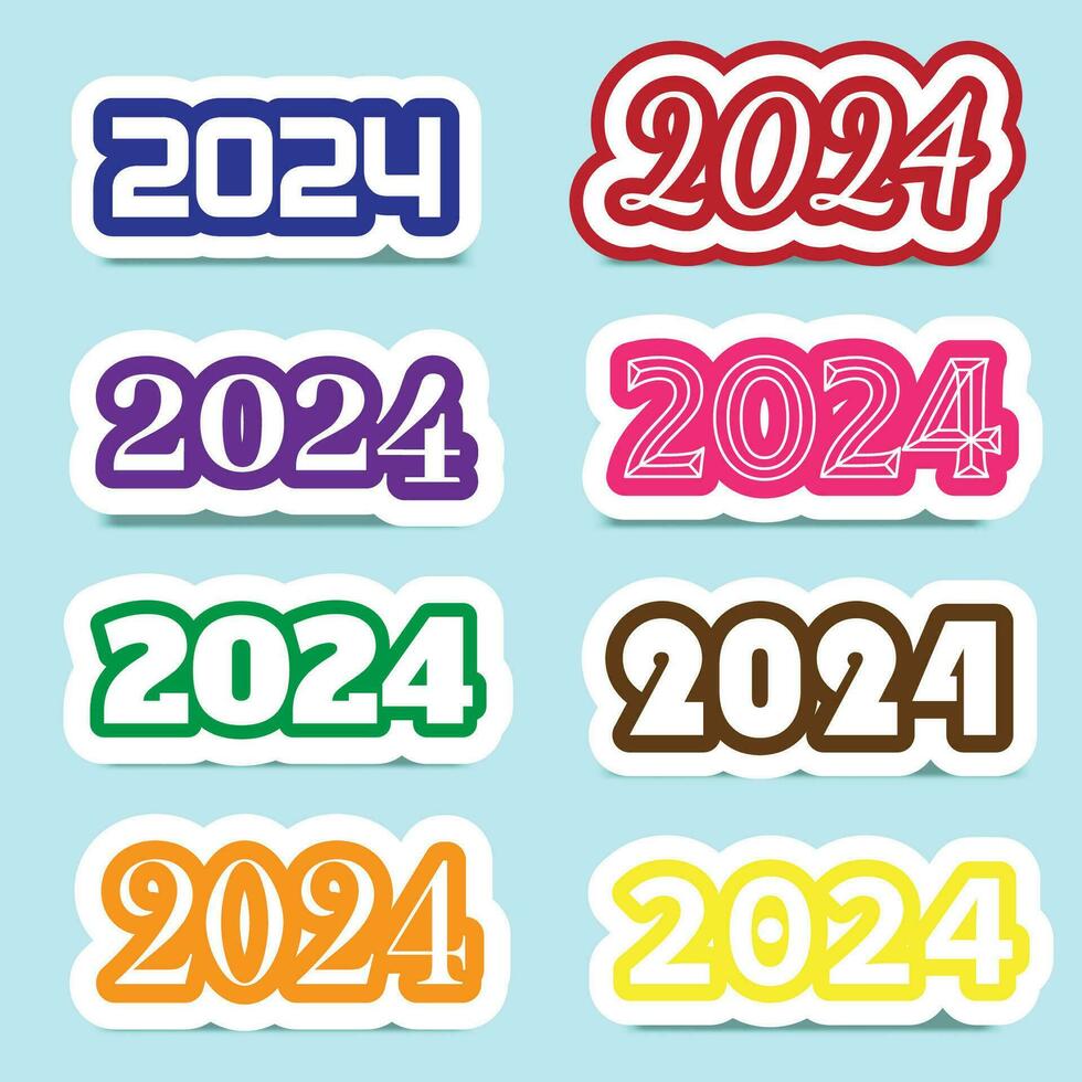 Vector 2024 Sticker set collection