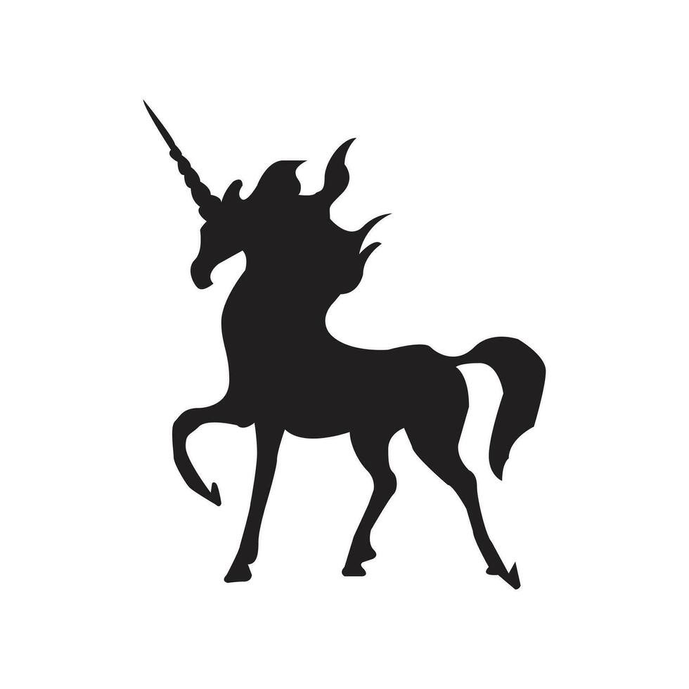 Flat design unicorn silhouette illustration vector