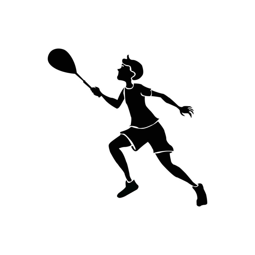 Badminton player silhouette collection vector