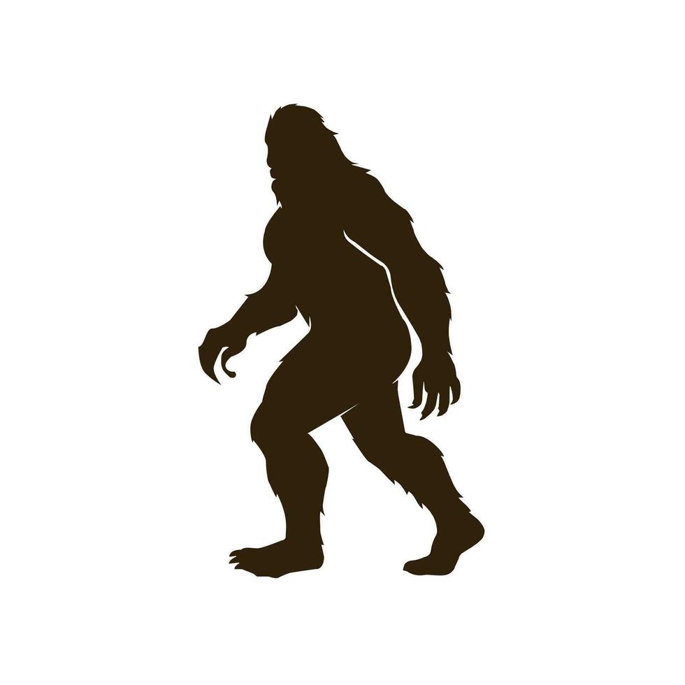 Bigfoot silhouettes vector and bigfoot concept illustration