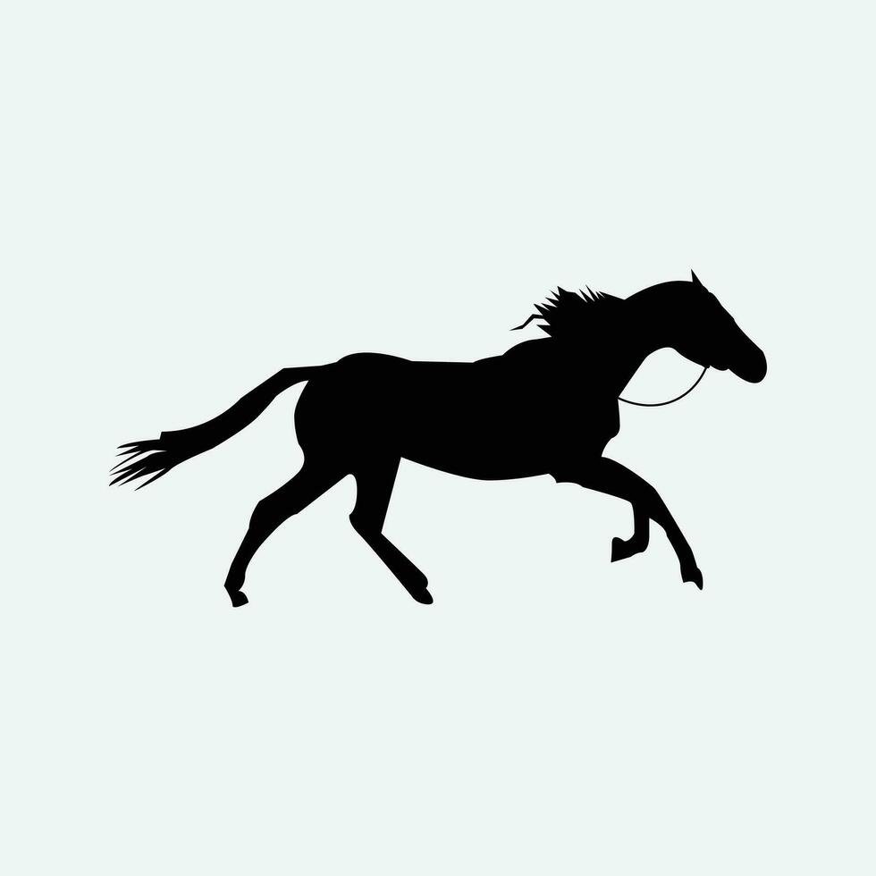 salvaje y gratis caballo siluetas en naturaleza vector