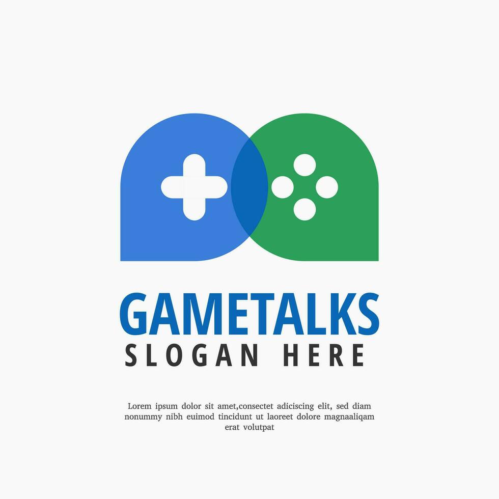 chat game logo design template vector