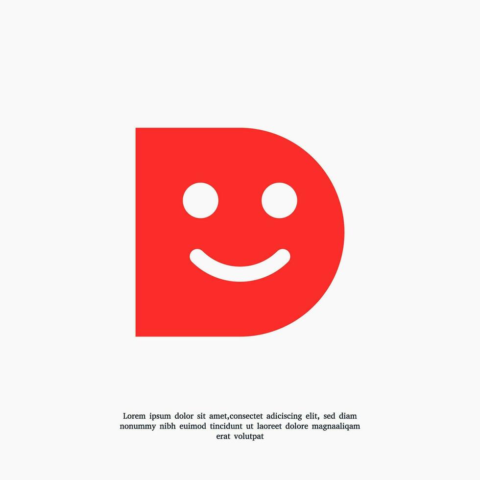 letter D smile logo design template vector