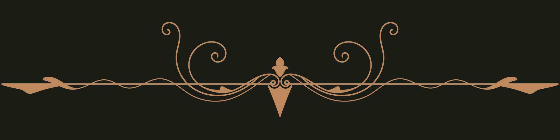 vintage lines decorative s Golden flower border collection vector