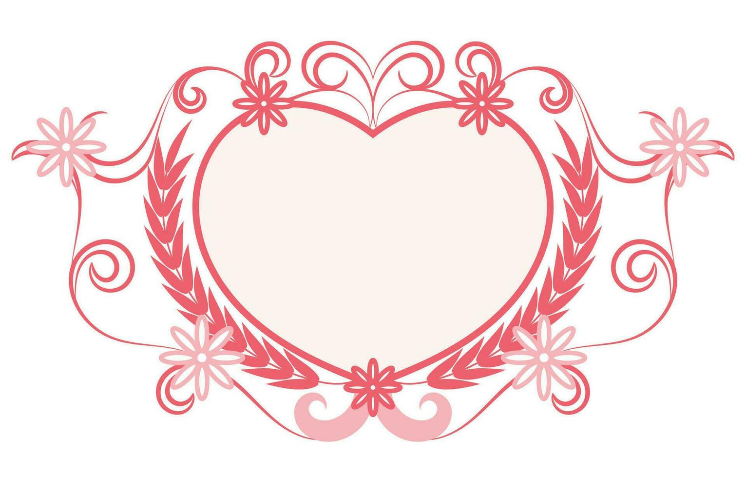 Vintage lines about love, pink and heart-shaped lines for decorating Valentine's Day cards. vector