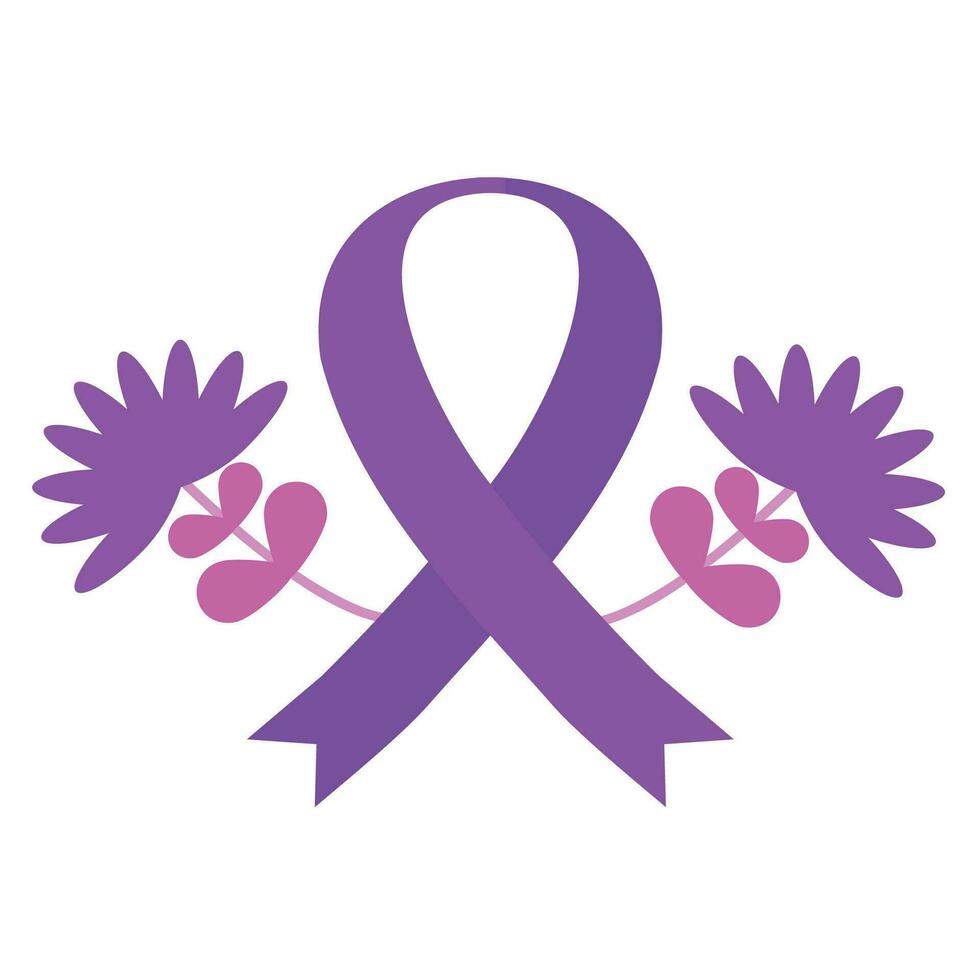 Purple Ribbon Campaign Campaign For Awareness of Cancer day, Women Day, Epilepsy Day vector