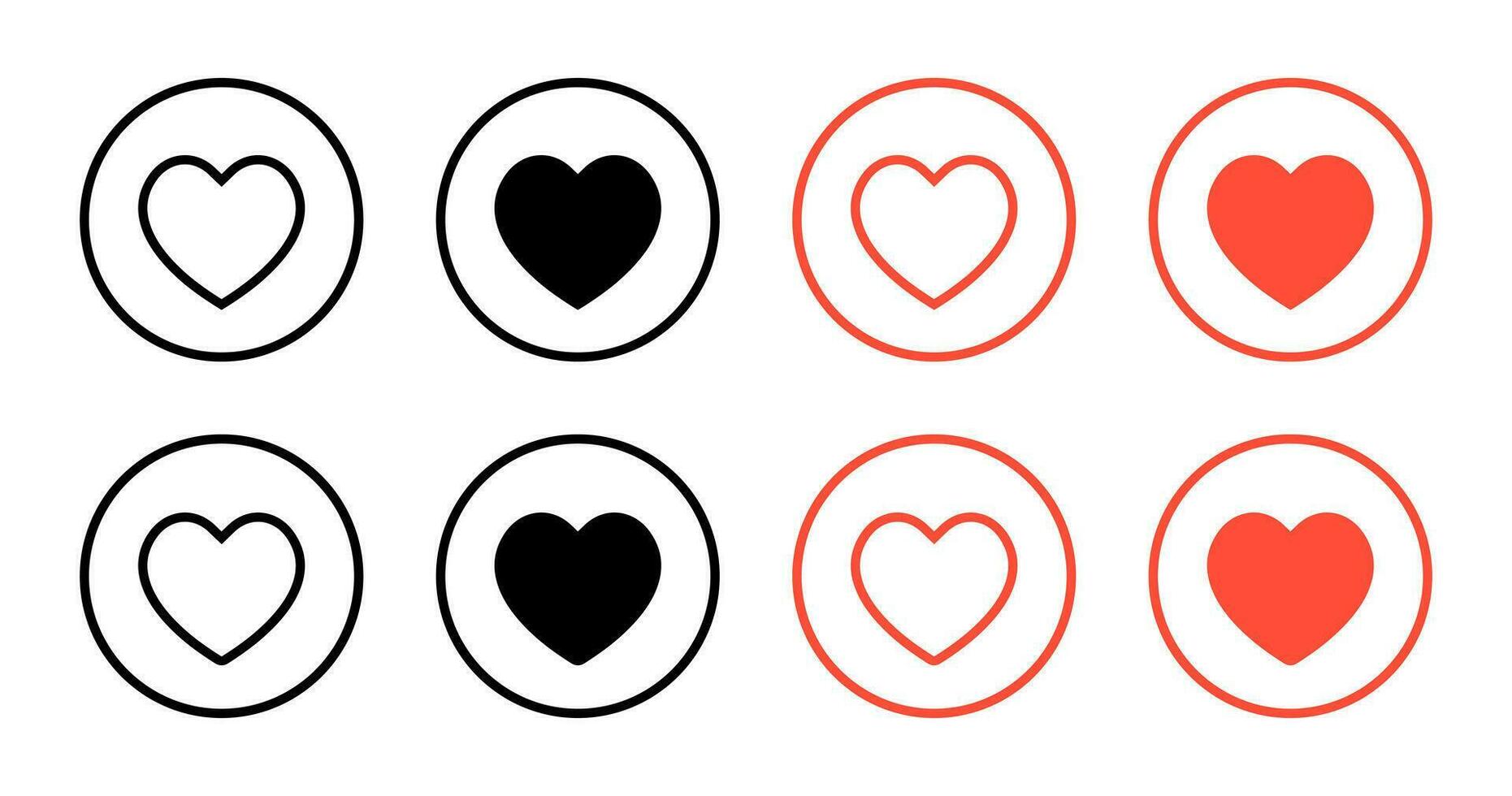 Wishlist love icon on circle line. Heart symbol vector