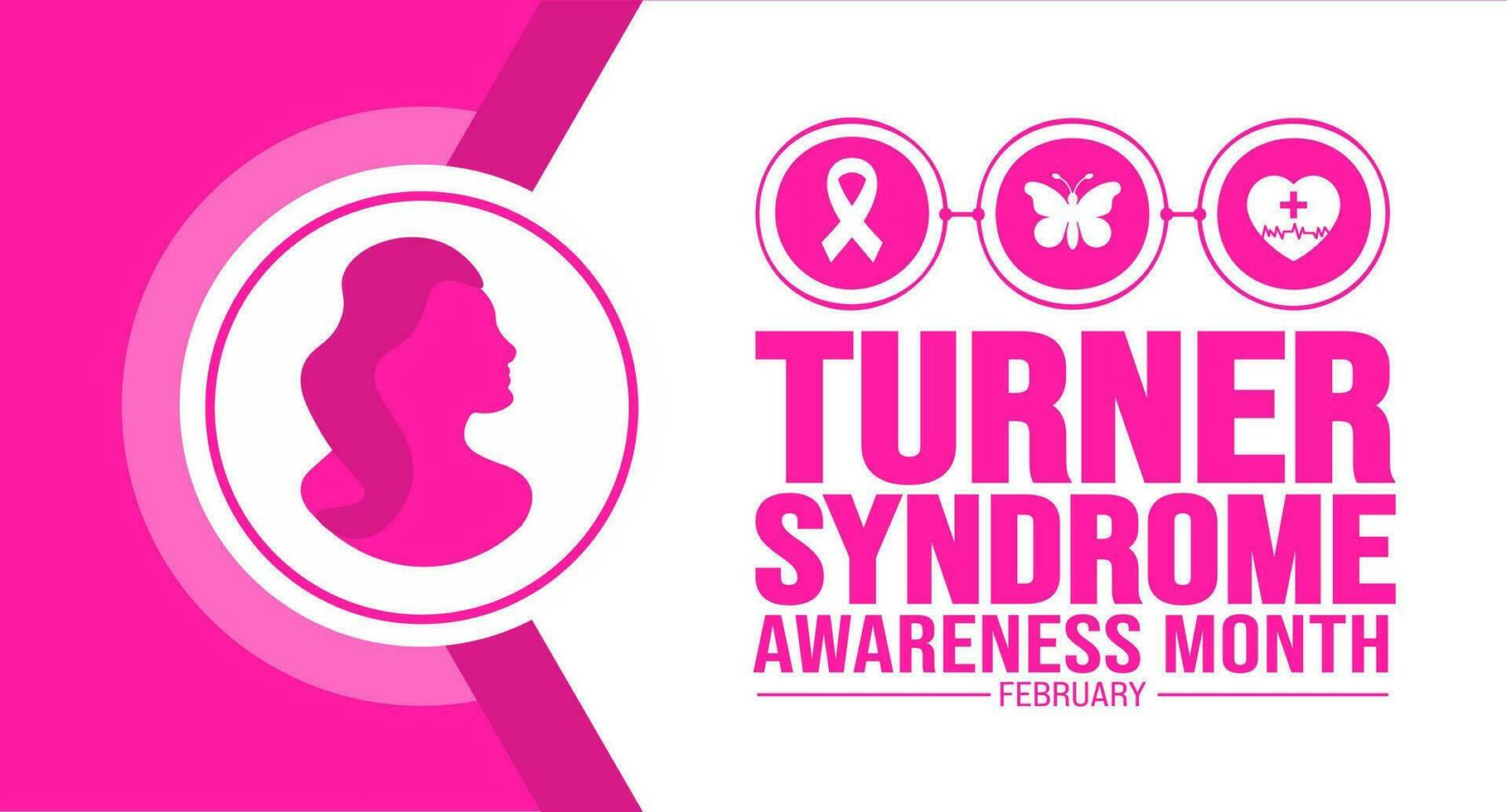 February is Turner Syndrome Awareness Month background template. Holiday concept. background, banner, placard, card, and poster design template with text inscription and standard color. vector