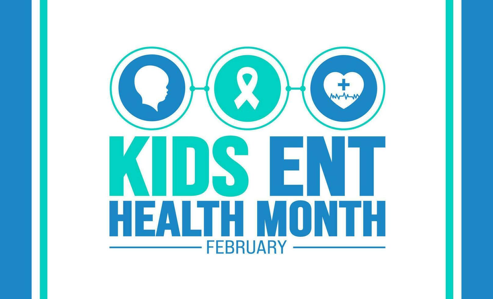February is Kids ENT Health Month background template. Holiday concept. background, banner, placard, card, and poster design template with text inscription and standard color. vector illustration.