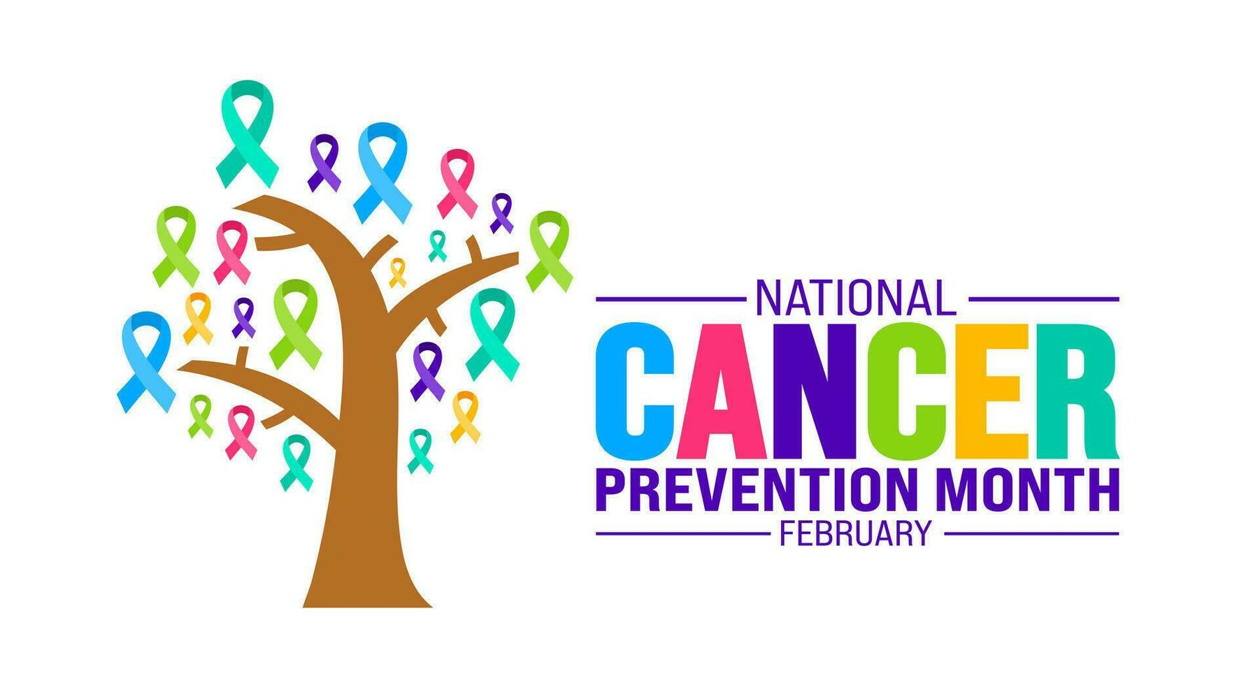 february is National Cancer Prevention Month background template. Holiday concept. background, banner, placard, card, and poster design template with text inscription and standard color. vector