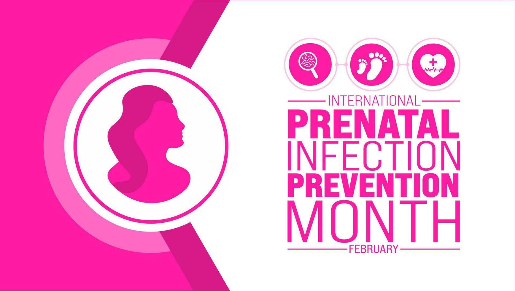 febrero es internacional prenatal infección prevención mes antecedentes modelo. fiesta concepto. fondo, bandera, cartel, tarjeta, y póster diseño modelo con texto inscripción y estándar vector