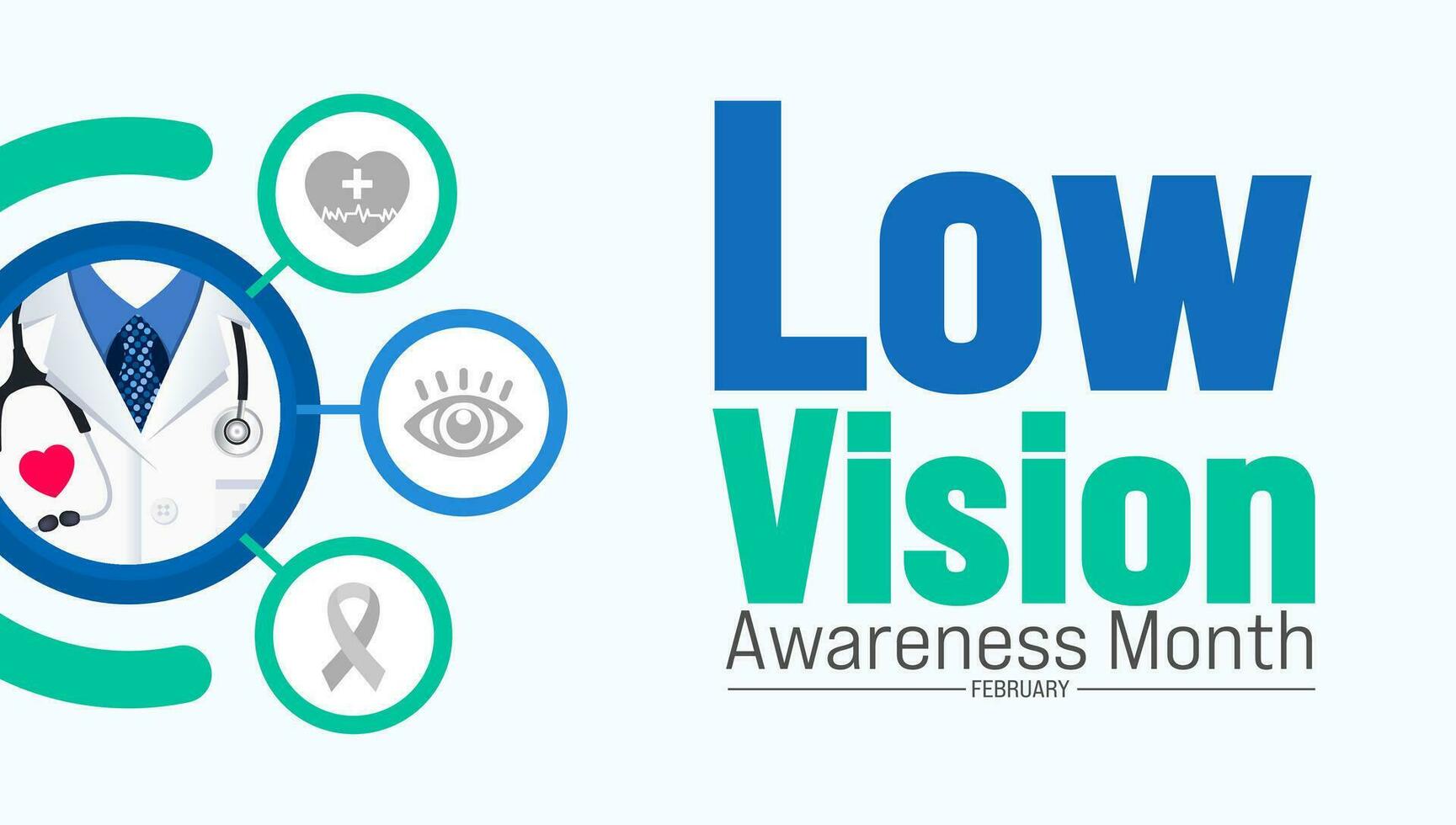 february is Low Vision Awareness Month background template. Holiday concept. background, banner, placard, card, and poster design template. vector