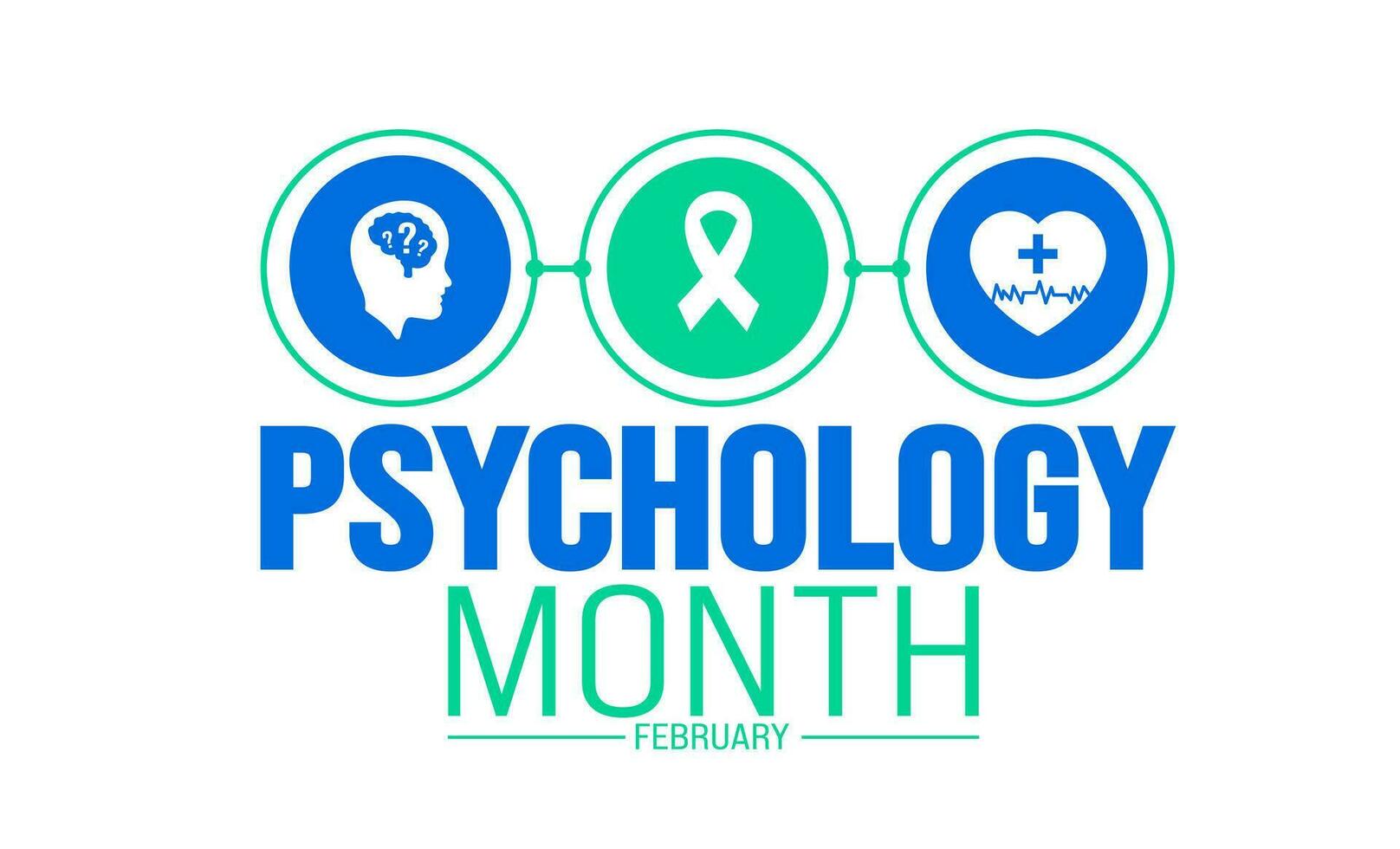 February is Psychology Month background template. Holiday concept. background, banner, placard, card, and poster design template with text inscription and standard color. vector illustration.