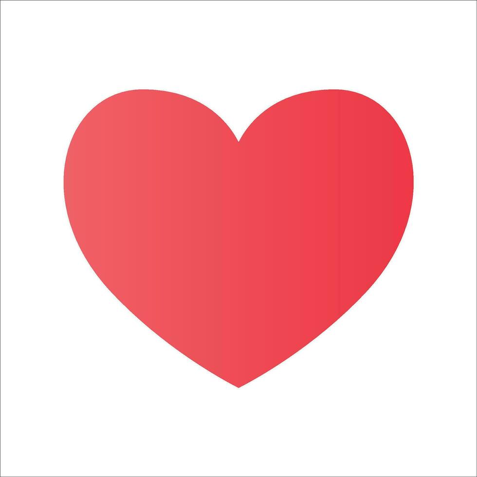 Red heart icon isolated on white background, vector