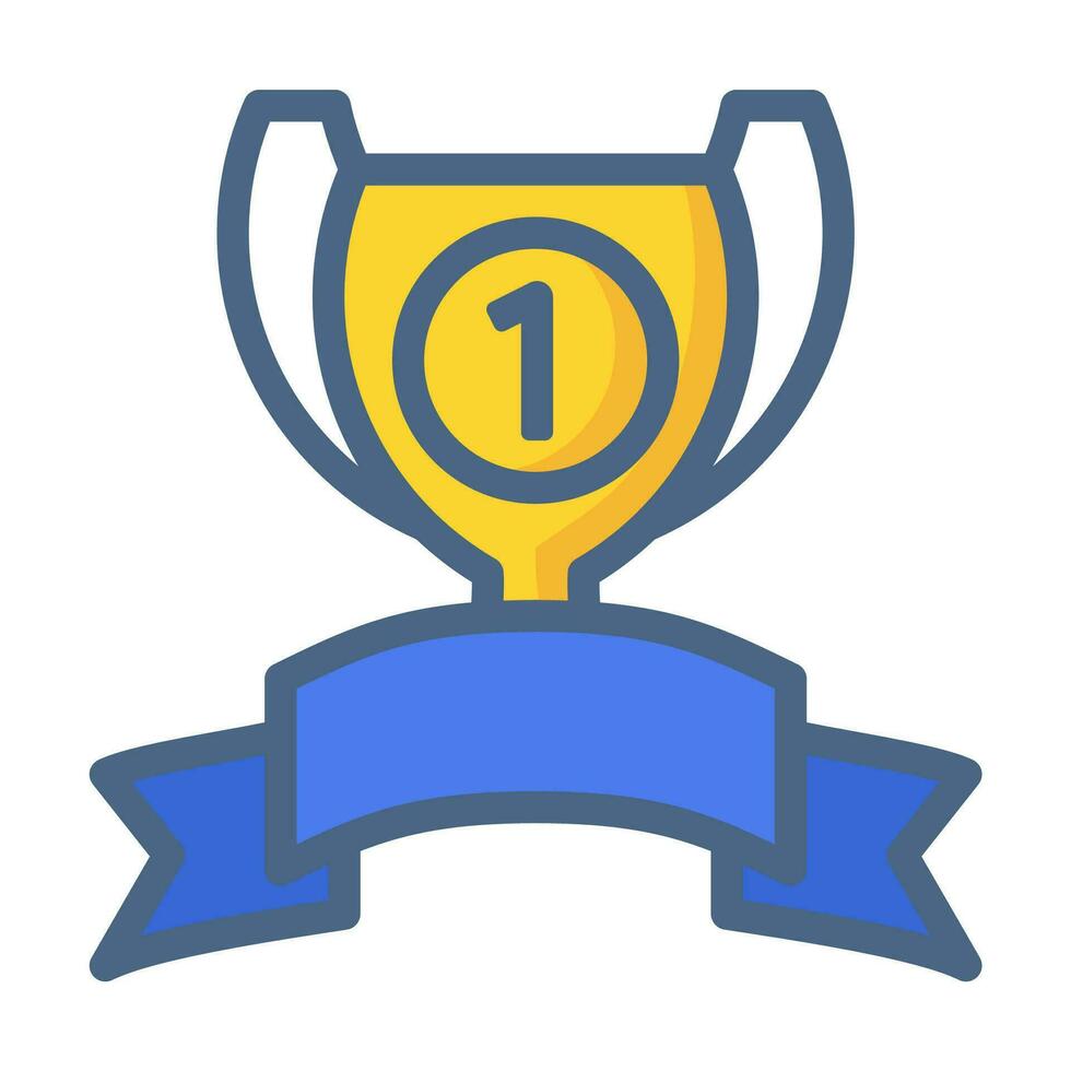 Trophy gold icon or logo illustration filled outline black style vector