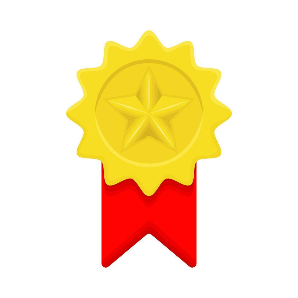 gold  award ribbon illustration vector