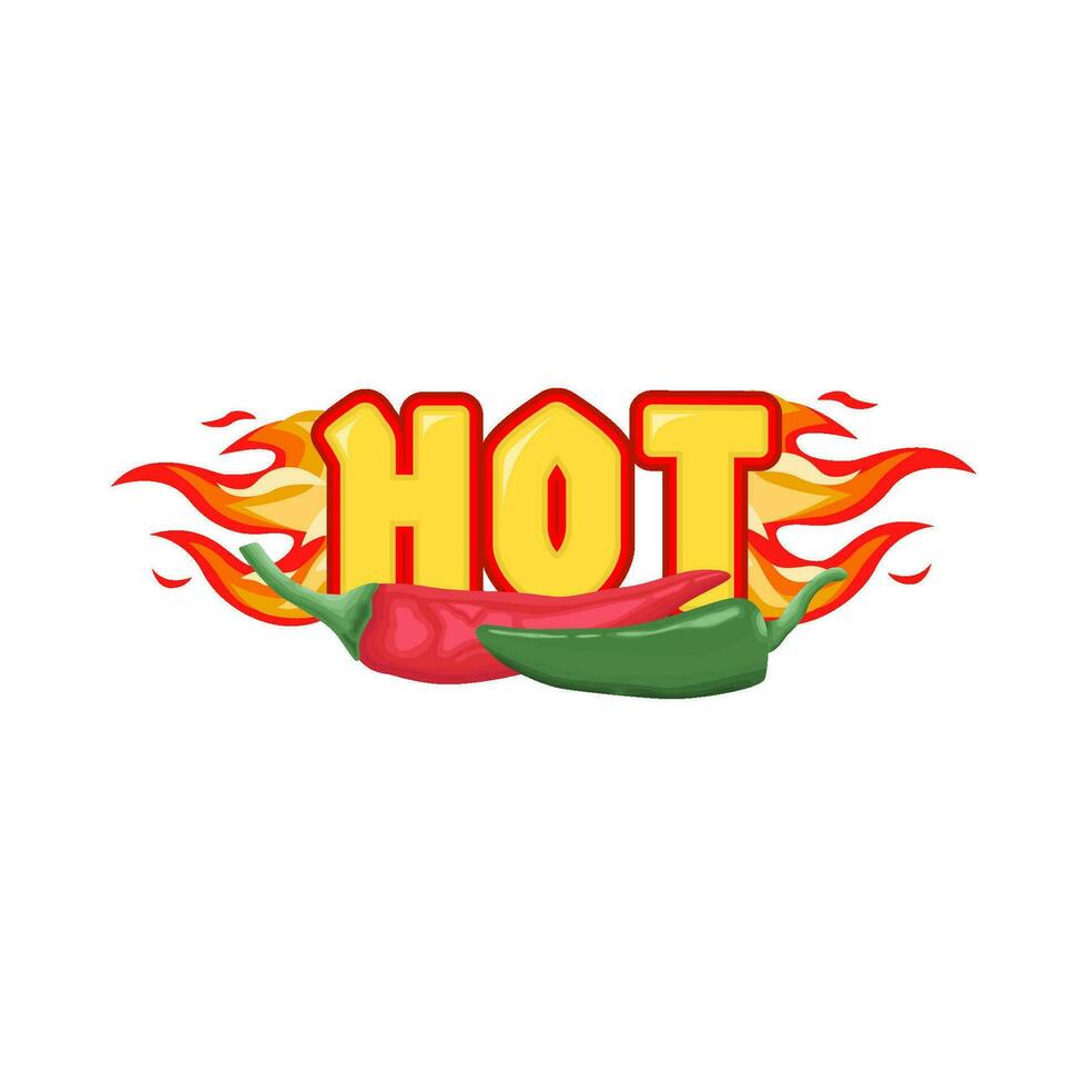 hot fire with hot chili illustration vector