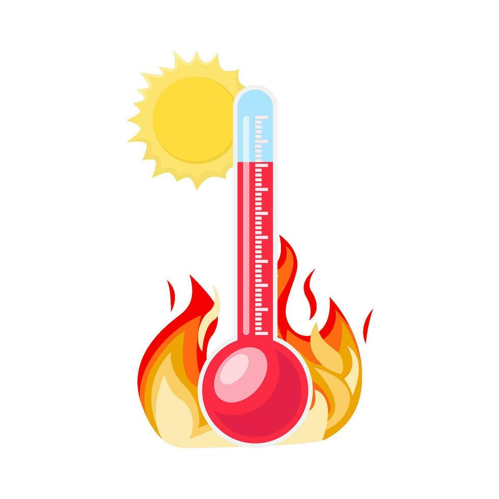 caliente temperatura ilustración vector