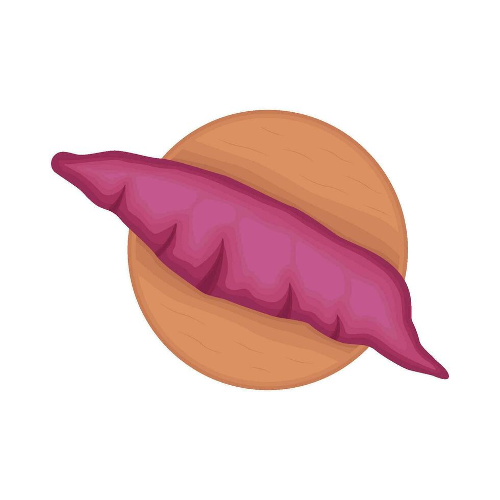 sweet potato in cutting board illustration vector