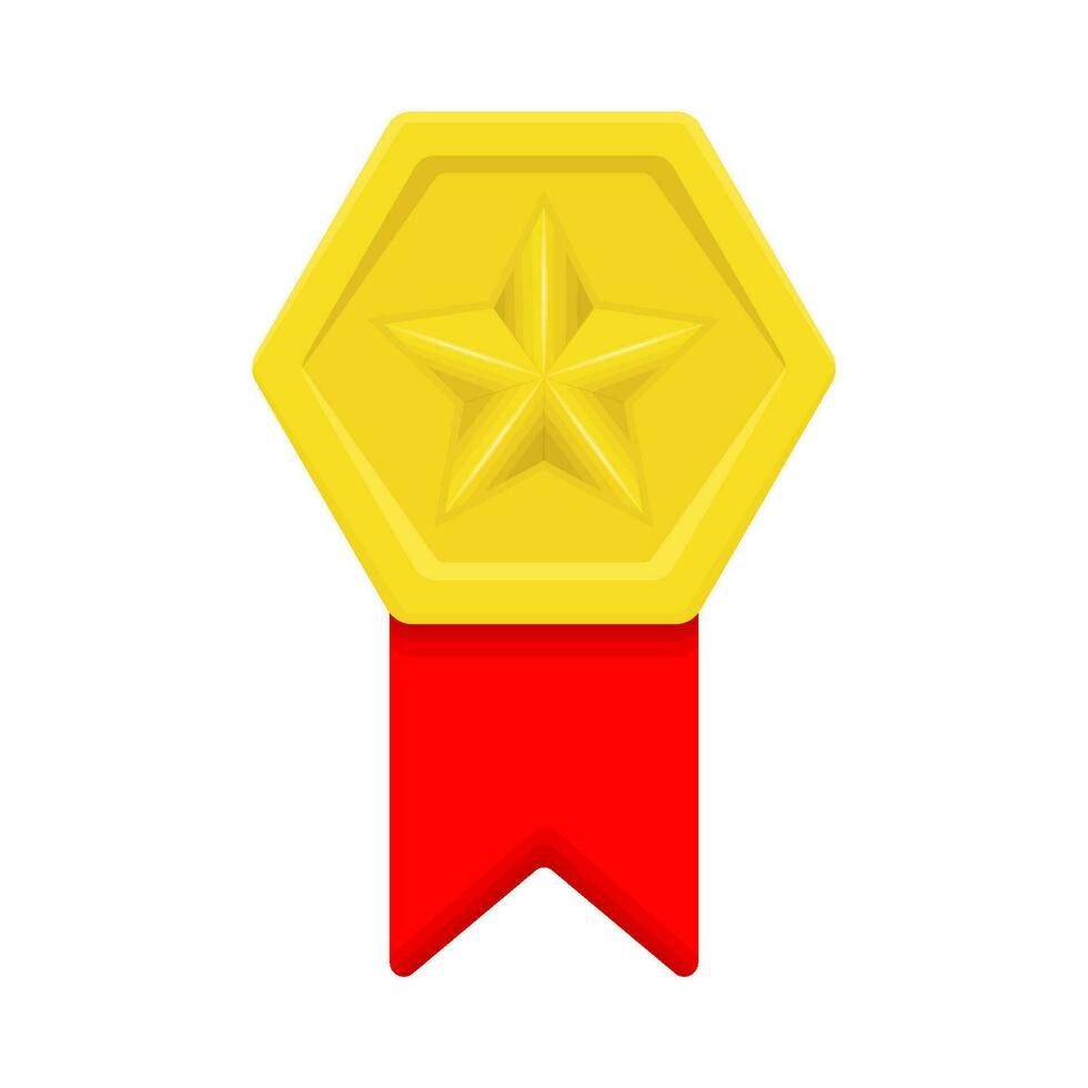 gold  award ribbon illustration vector