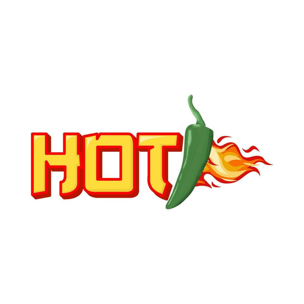 caliente fuego con caliente chile ilustración vector