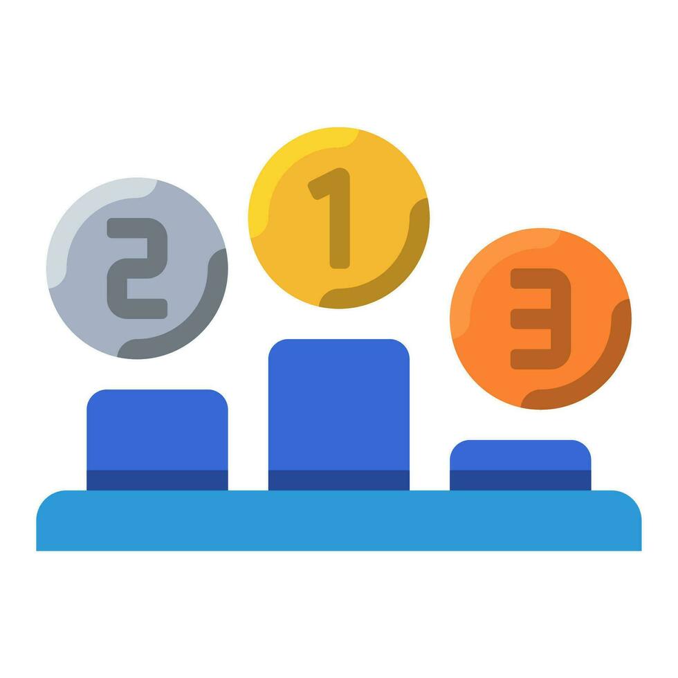 Podium star icon or logo illustration flat color style vector