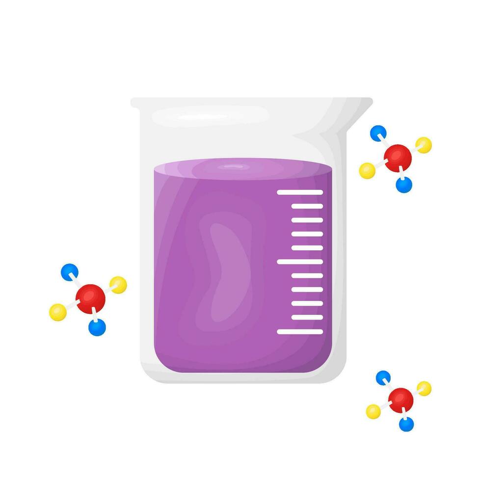 bottle potion with molecule illustration vector