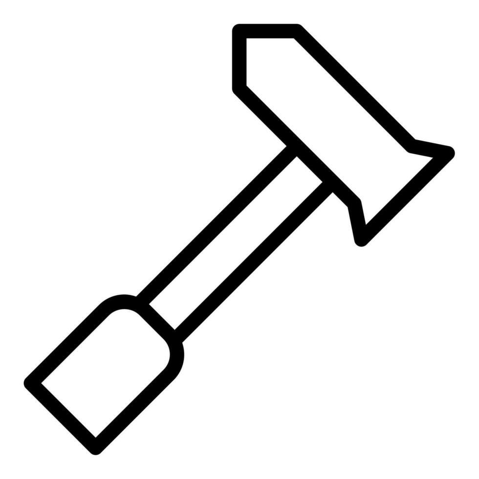 martillo icono o logo ilustración contorno negro estilo vector