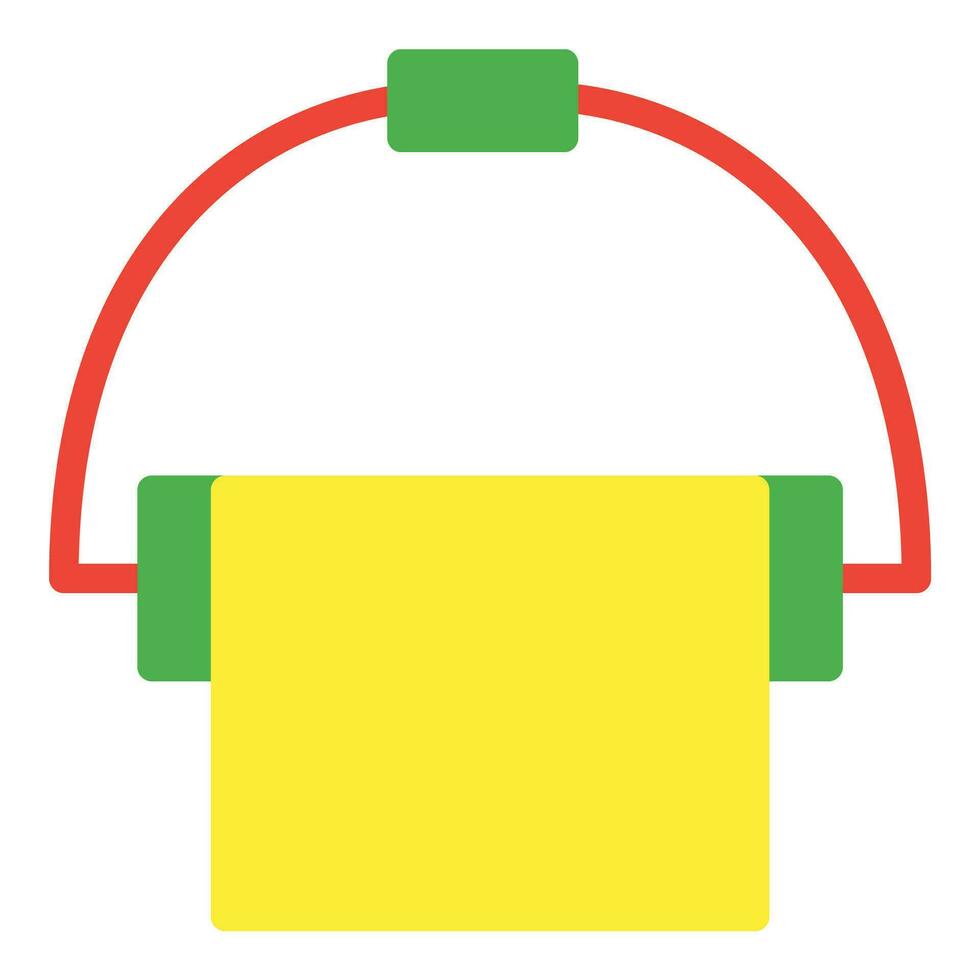 Bucket icon or logo illustration flat color style vector