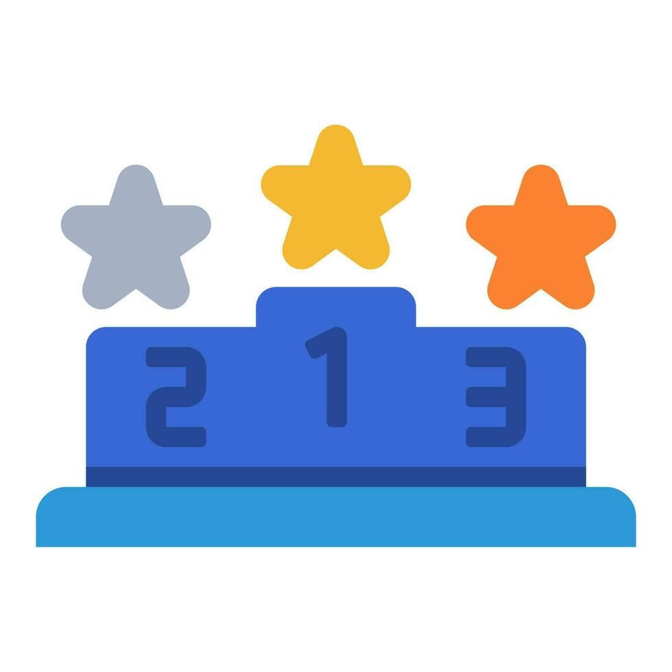 Podium star icon or logo illustration flat color style vector