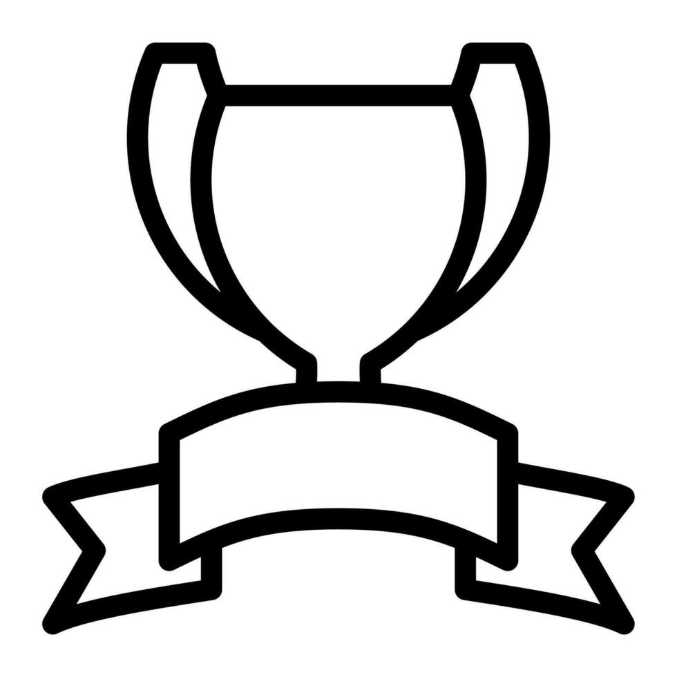 Trophy gold icon or logo illustration outline black style vector