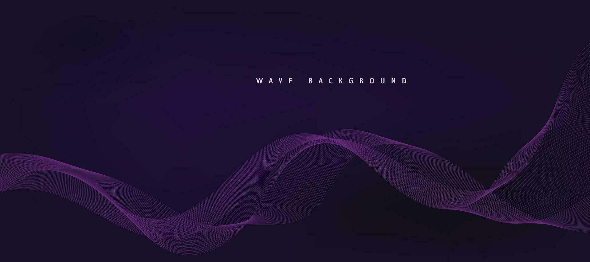 Purple background with flowing wave lines. Futuristic technology concept. Vector illustration