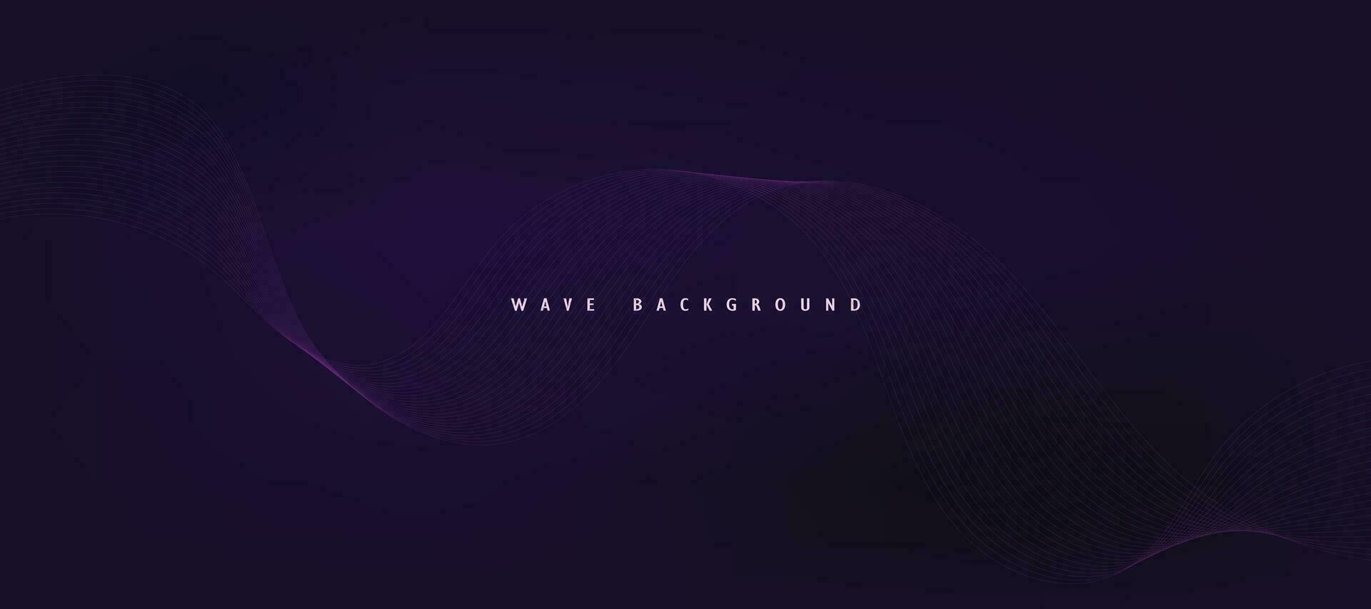 Purple background with flowing wave lines. Futuristic technology concept. Vector illustration