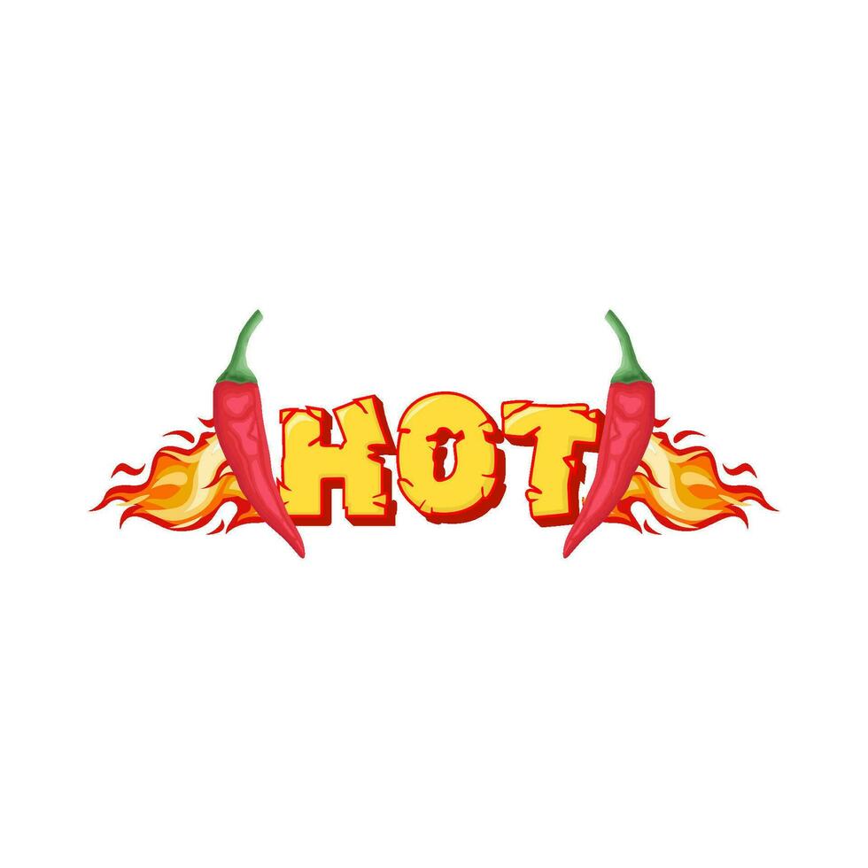 hot fire with hot chili illustration vector