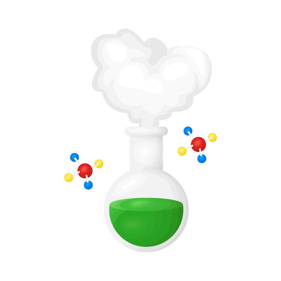 potion maker with molecule illustration vector