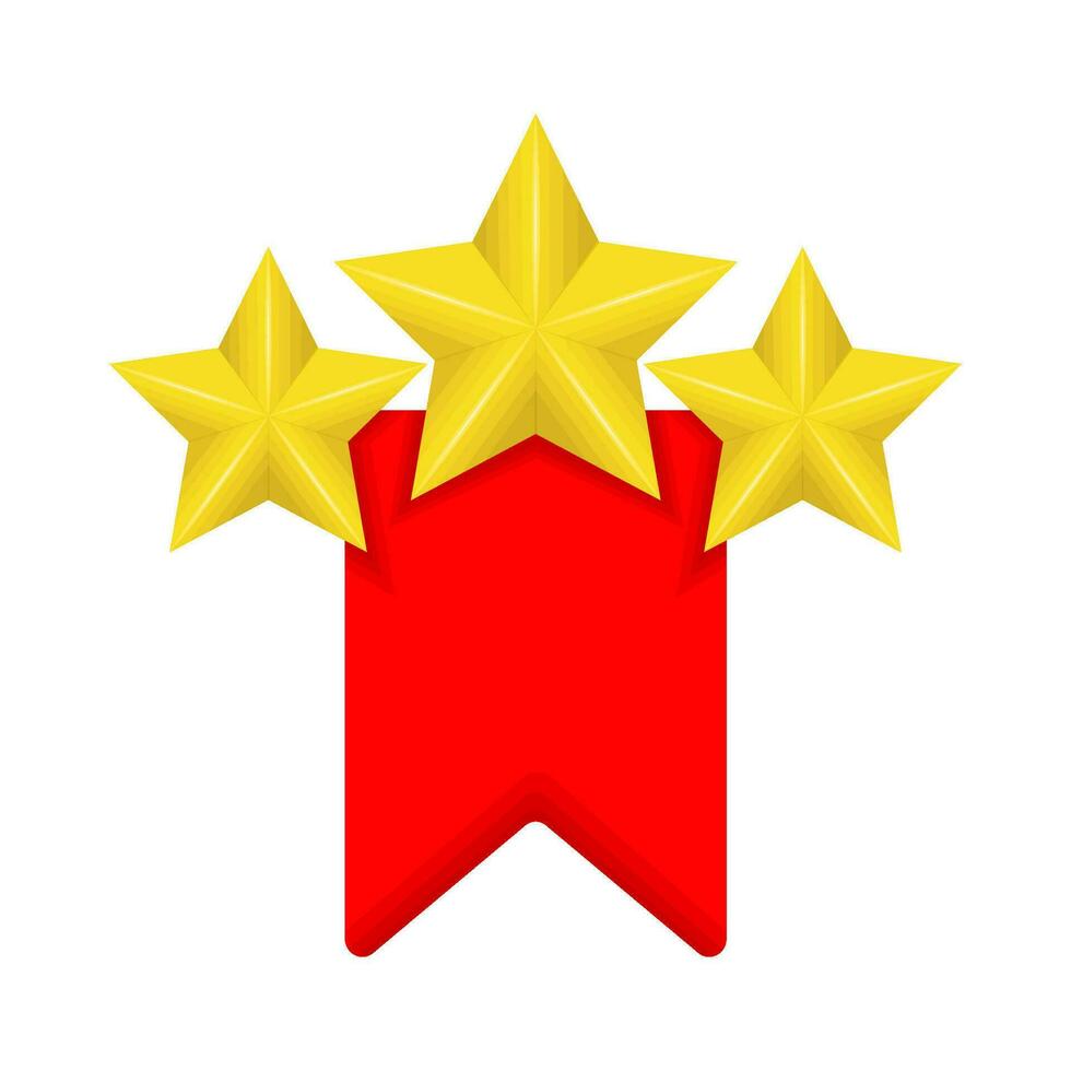 gold star  award ribbon illustration vector