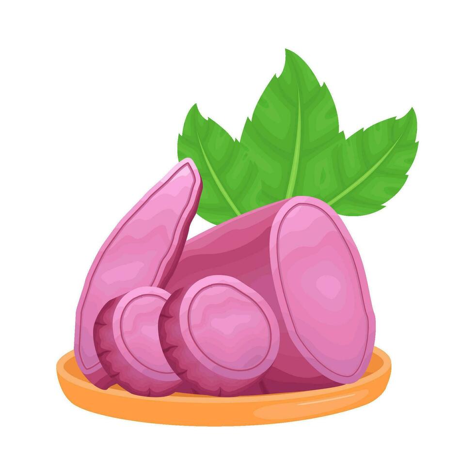 sweet potato sweet in cutting board illustration vector