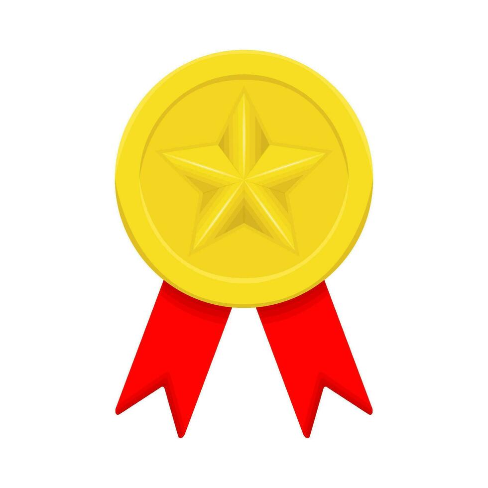 gold  award ribbon illustration vector