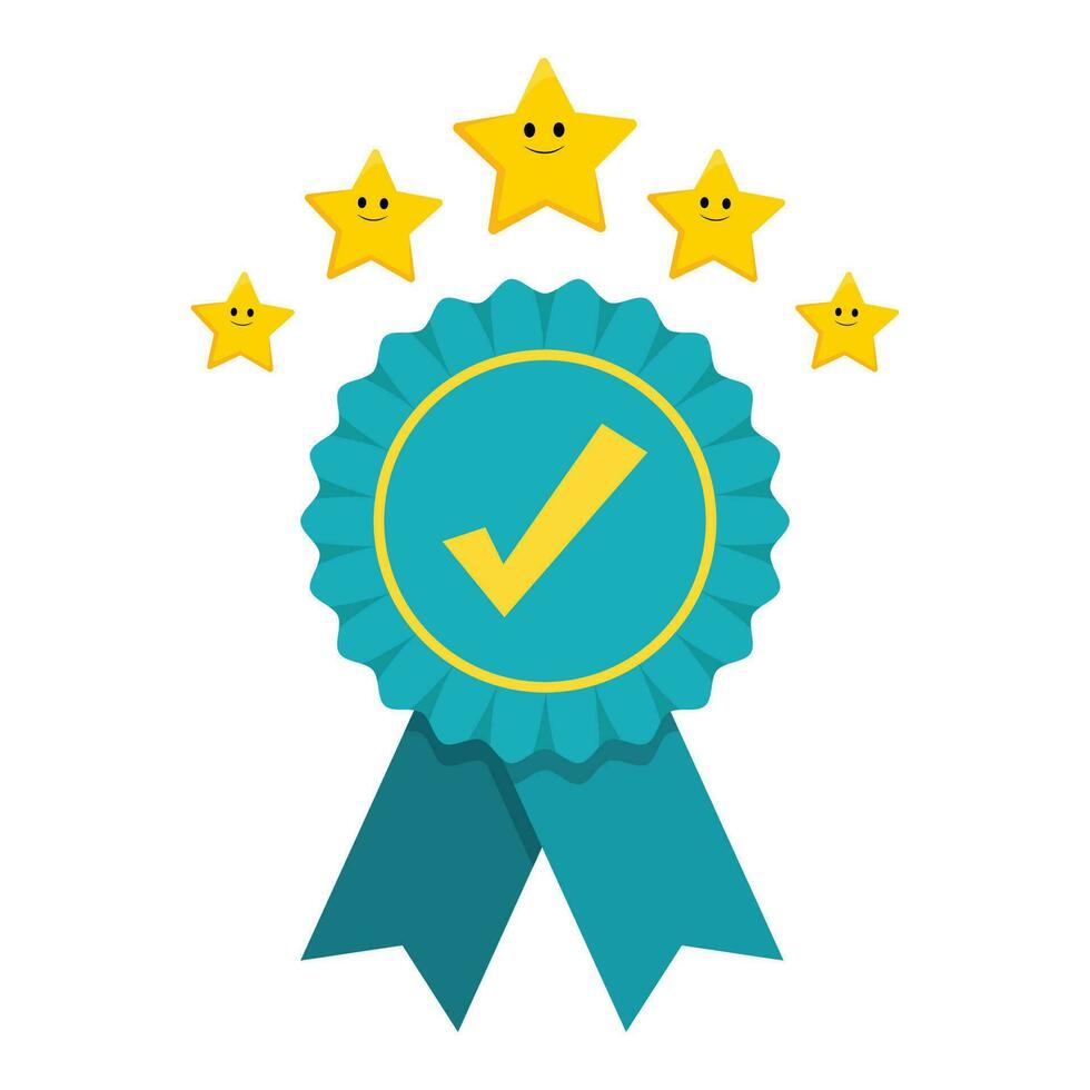 Award ribbon certification with stars vector illustration graphic icon