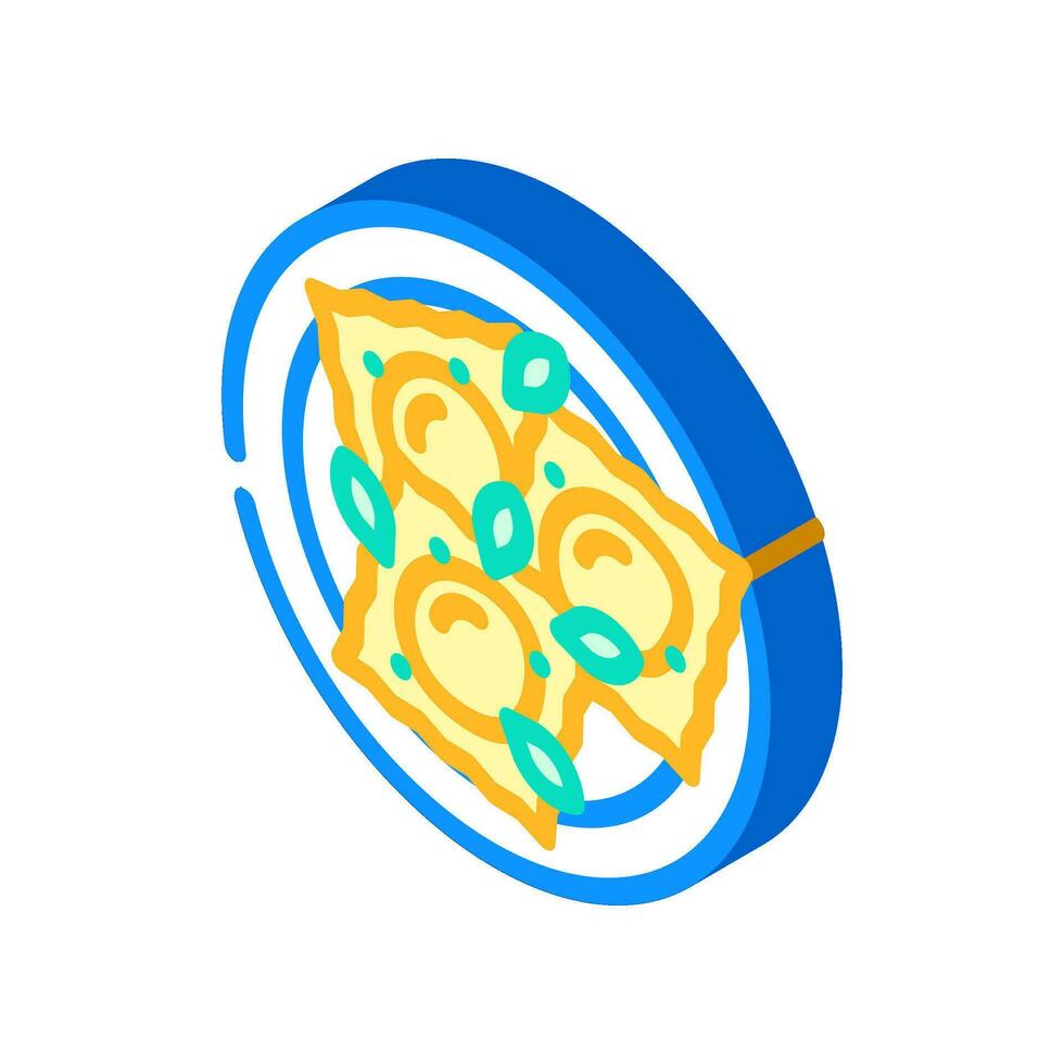 ravioli pasta italian cuisine isometric icon vector illustration