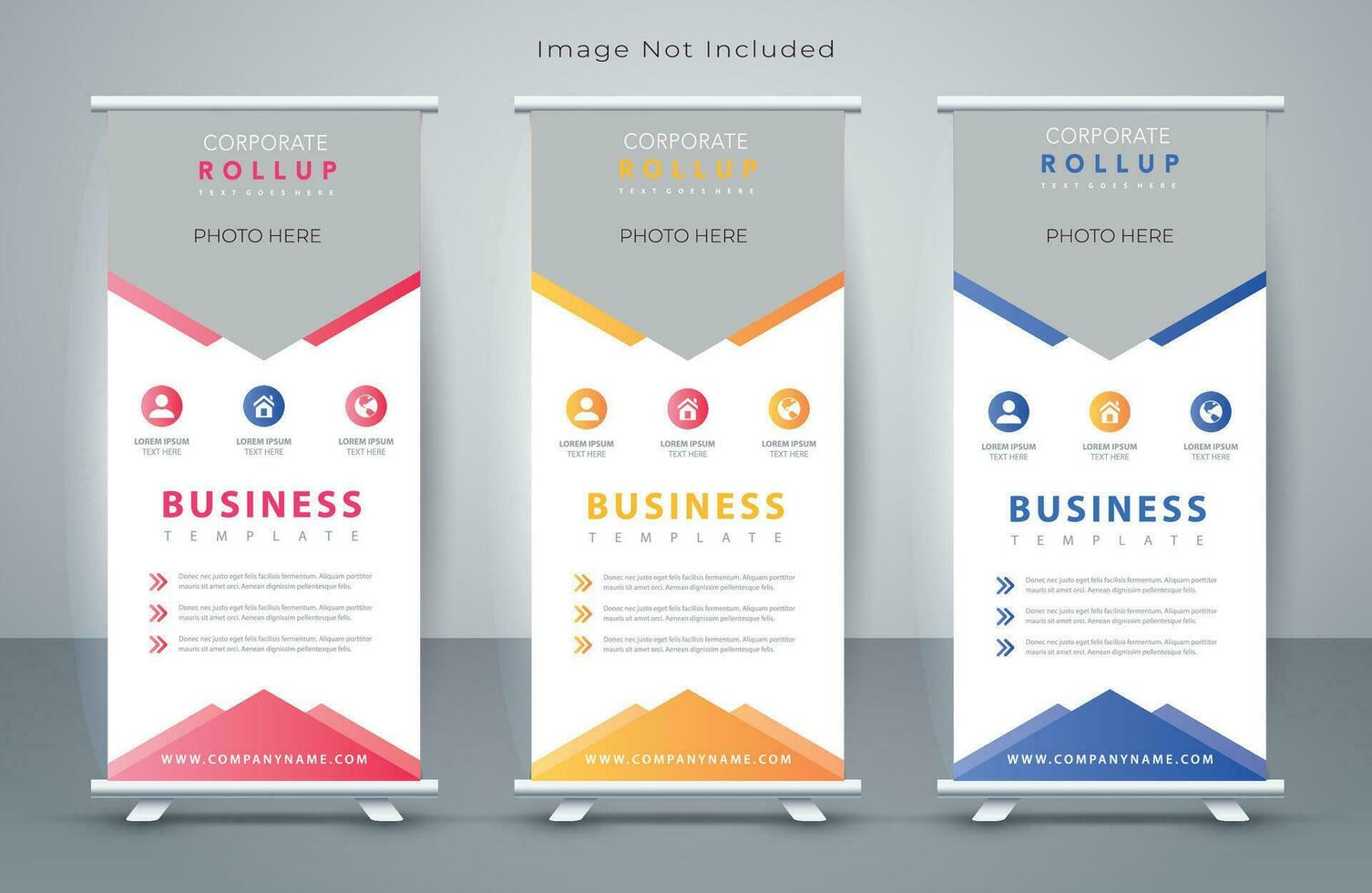 Vector corporate x banner pull up roll up banner standee template with creative shapes