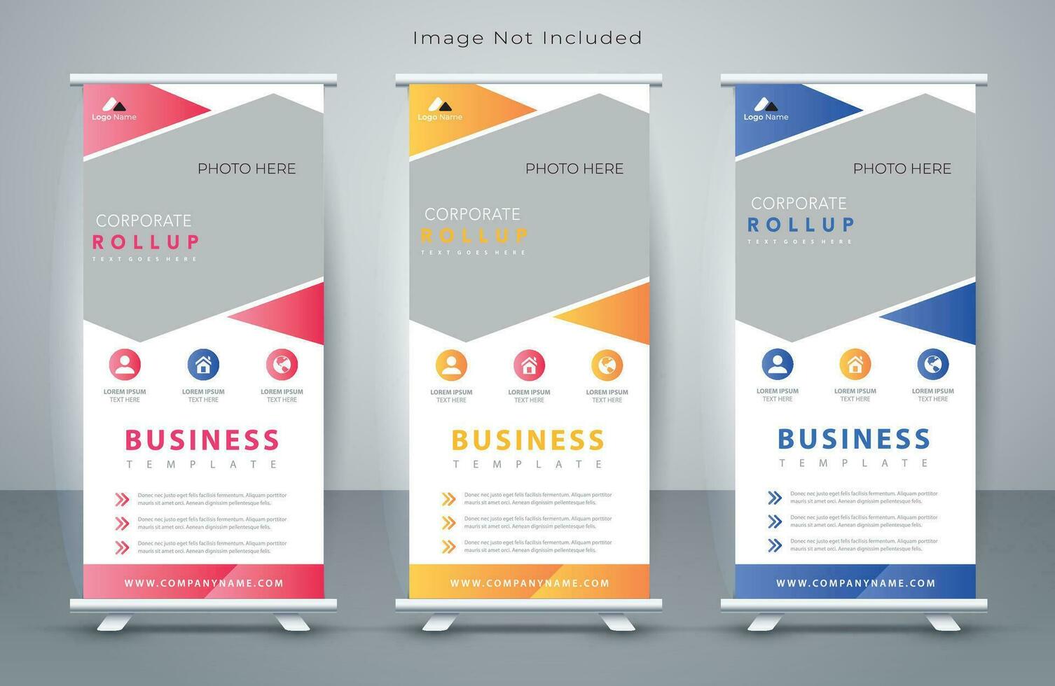 Vector corporate x banner pull up roll up banner standee template with creative shapes