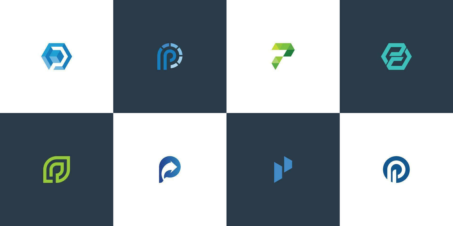 Vector set of p logo template for company or person