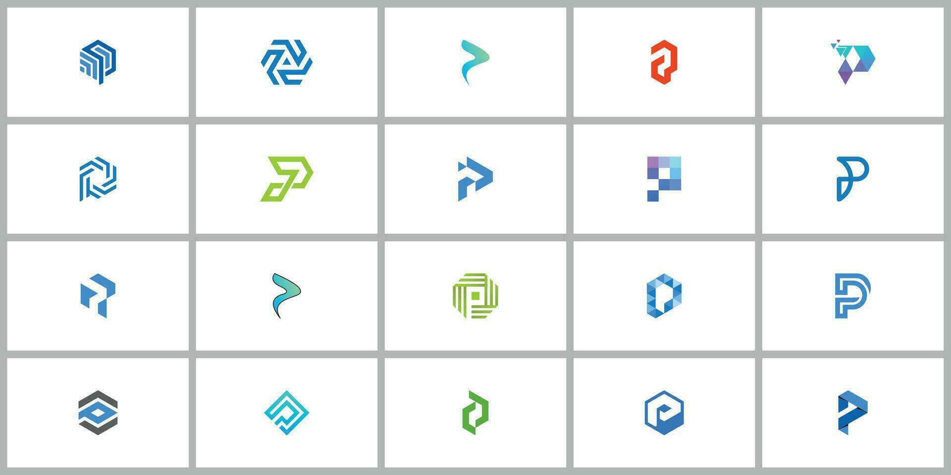Vector set of p logo template for company or person