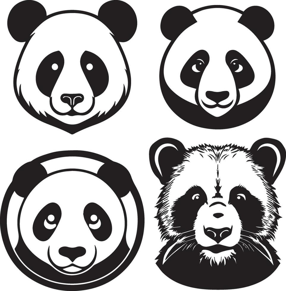 Ilustración de vector de cabeza de panda