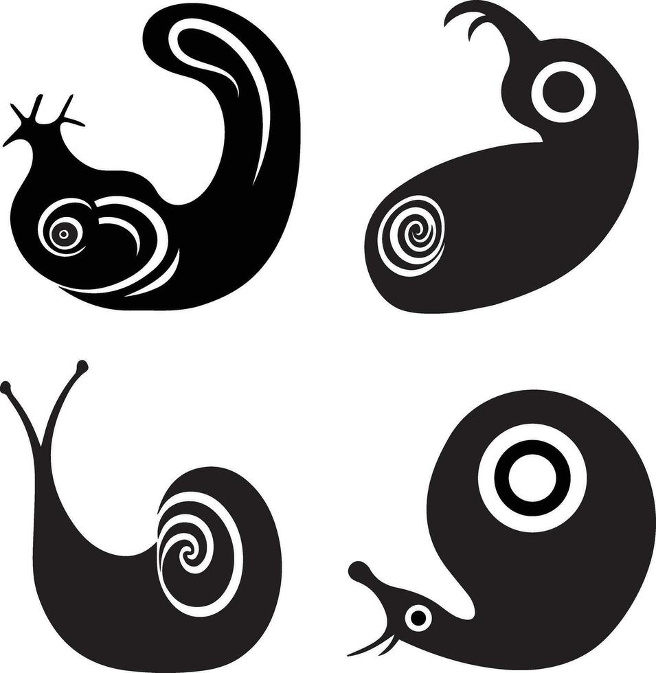 Black Snail vector  illustration