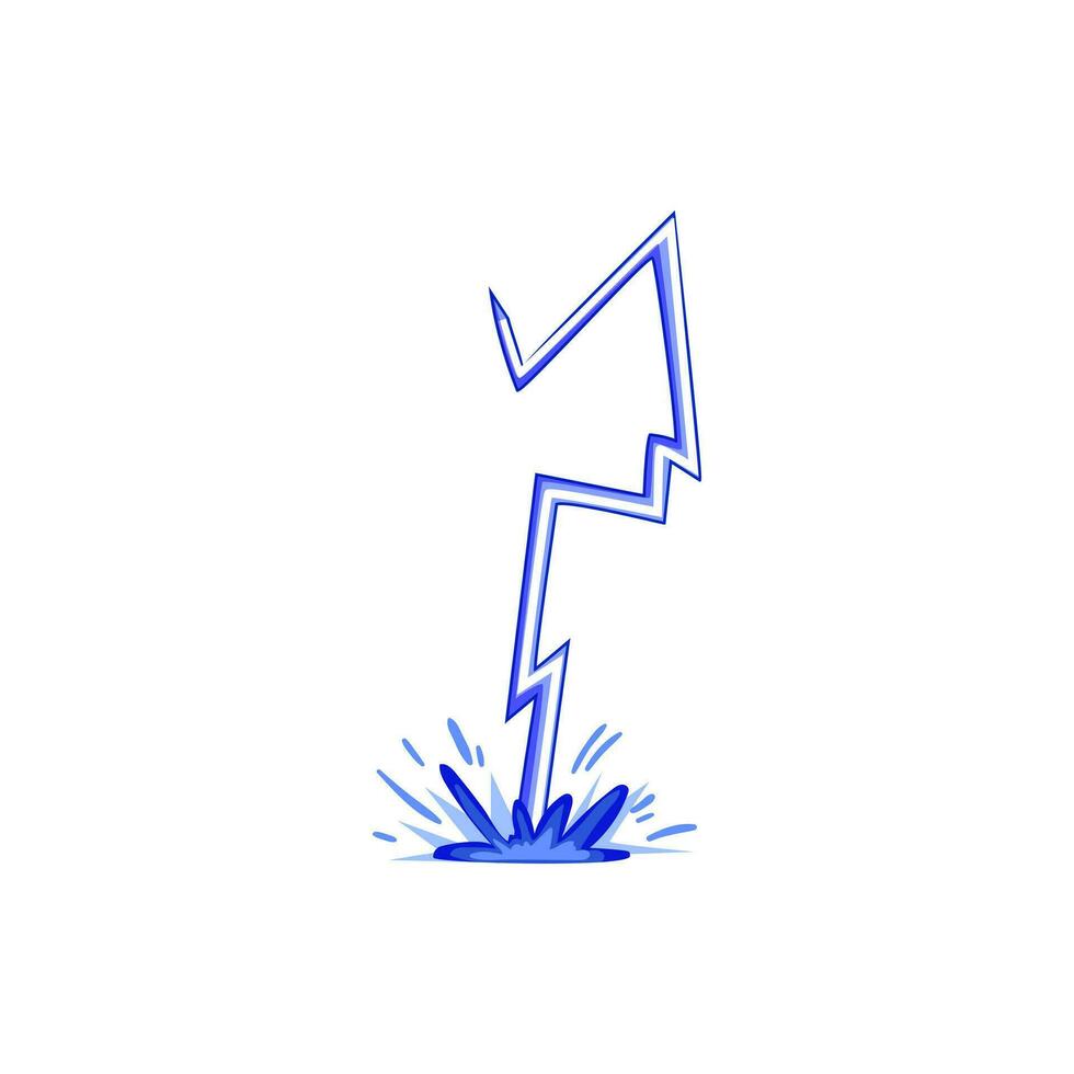 thunder lightning effect cartoon vector illustration