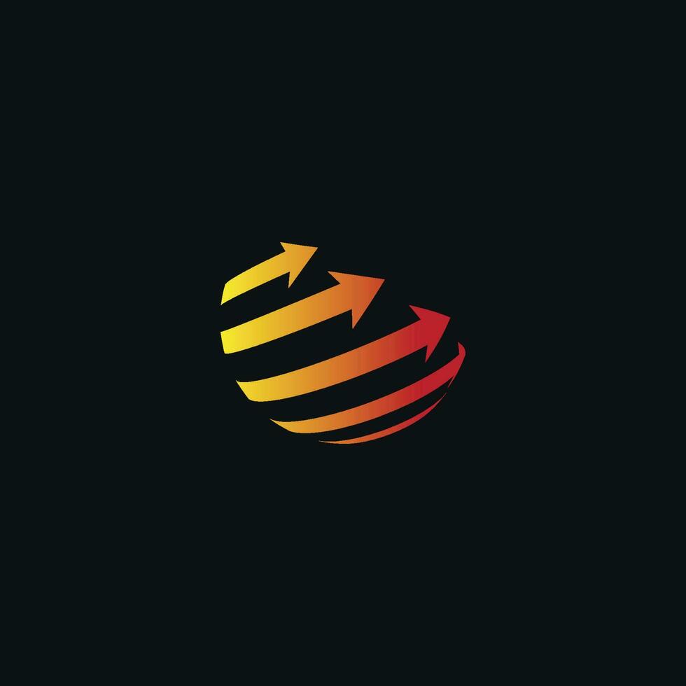 arrow globe vector logo editable